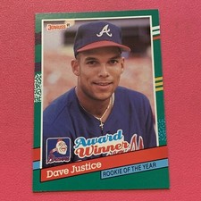 1991 Donruss Dave Justice Award Winner Rookie of the Year #683
