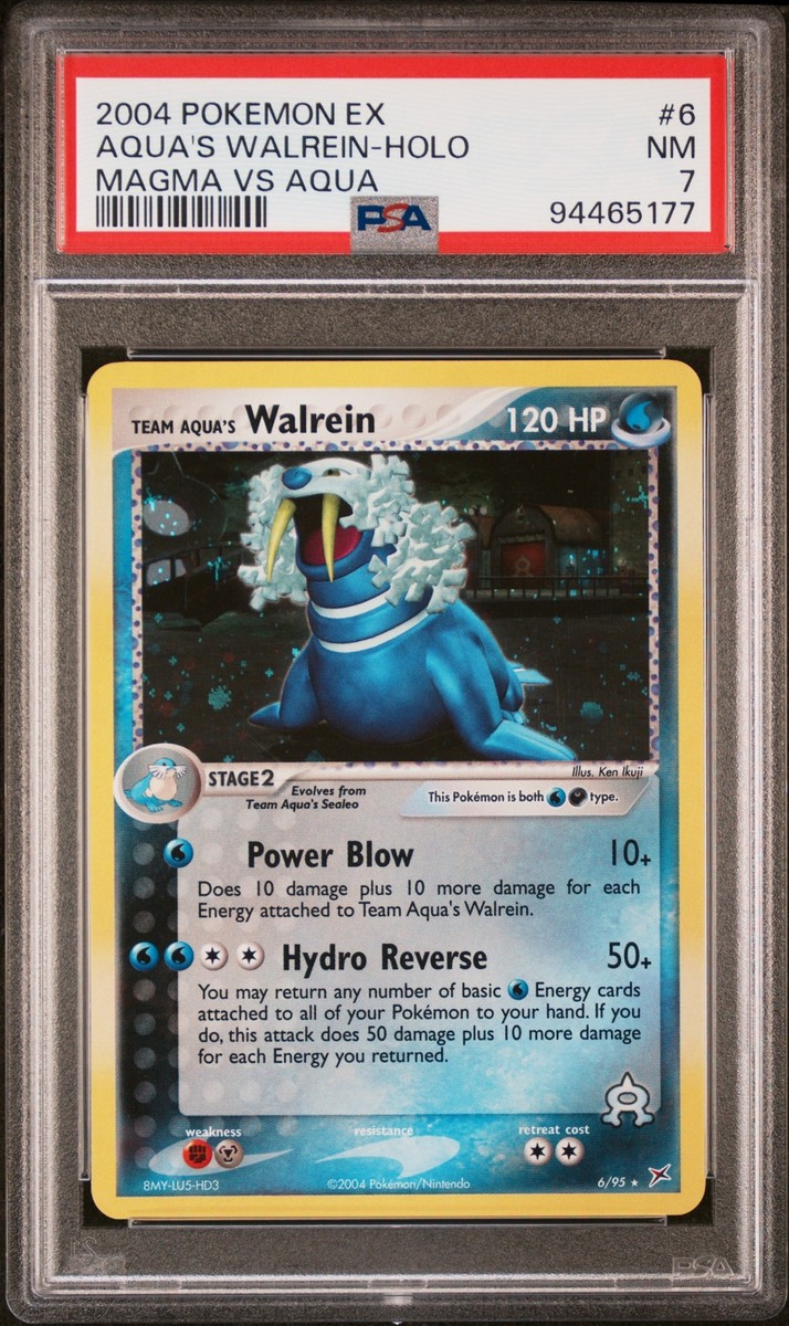 PSA 7 Aqua's Walrein Holo 6 2004 Pokemon Ex Team Magma Vs Team