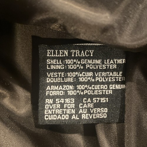 Ellen Tracy Brown Soft Leather Jacket 3 Button Closure Side Pockets Women’s XL - Picture 11 of 14