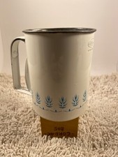 Vintage Androck Hand-i-Sift Jr. Flour Sifter Blue & White Floral Made in the USA