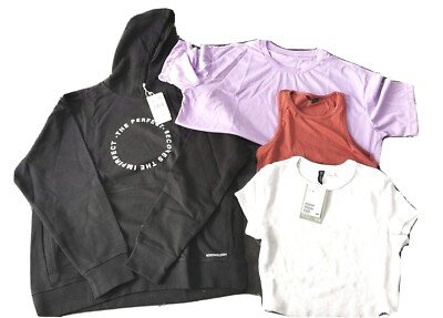 4x NEU Mango Shein H&M Damen Top T-Shirt Hoodie Sweatshirt schwarz lila weiß XS