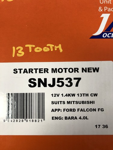 JAS Starter Motor For FORD FALCON 2008-2011 #SNJ537 - Picture 4 of 4