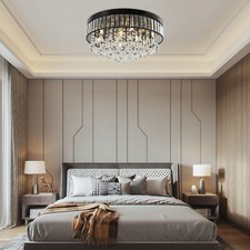 Modern Chandelier Crystal Ceiling Light Fixture Flush Mount LED Pendant Light US