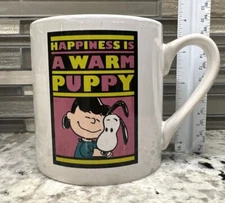 Lucy happiness is A Warm Puppy Snoopy Charlie Happiness Everyone - Mug defective