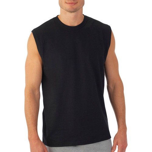Men's Sleeveless T-Shirt Cotton Muscle Tank Top Solid Blank Workout Summer Gym - Picture 3 of 8