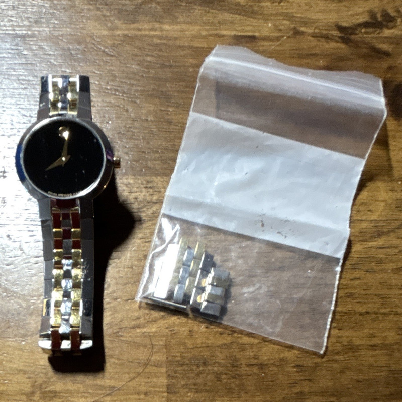 Movado Museum Women's Two-Tone Stainless Steel Quartz Wristwatch Black Dial