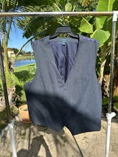 Size 2X Perry Ellis Mens Suit Vest Waistcoat Stretch Fit Sapphire 4fmv4601ps