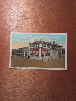 Vintage Postcard Of Chicago and Eastern Illinois Station Evansville Indiana 