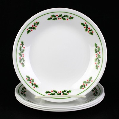 Corelle Holly Days Bread Plates 4 pc Set, Vintage 1986, Dessert Plates 6 3/4''