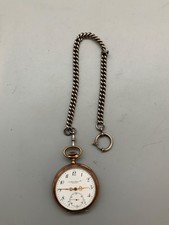 scho9# Aus Nachlass:  Taschenuhr M. Silberthau  & Co aus Silber 800 mit  Uhrkette