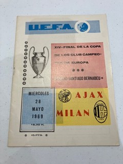 1969 European Cup Final Football Programme Ajax vs AC Milan
