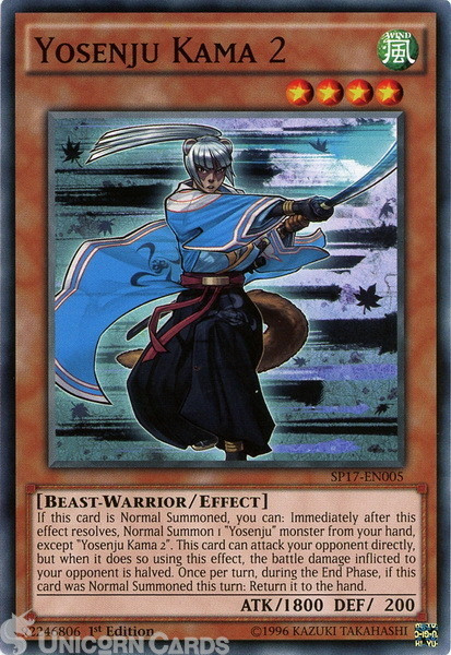 SP17-EN005 Yosenju Kama 2 : Starfoil Rare 1st Edition Mint YuGiOh Card