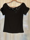 Dance America Brand Short Sleeve Black Rose Collar Practice Top Latin Ballroom — photo 4