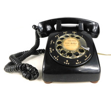 EUC Vtg Stromberg-Carlson Black Rotary Desk Telephone Made USA SC G3 Retro