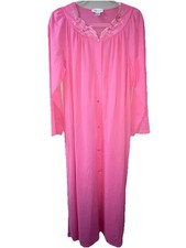 Shadowline PINK Robe maxi Housecoat Nylon USA Size M 42" Bust
