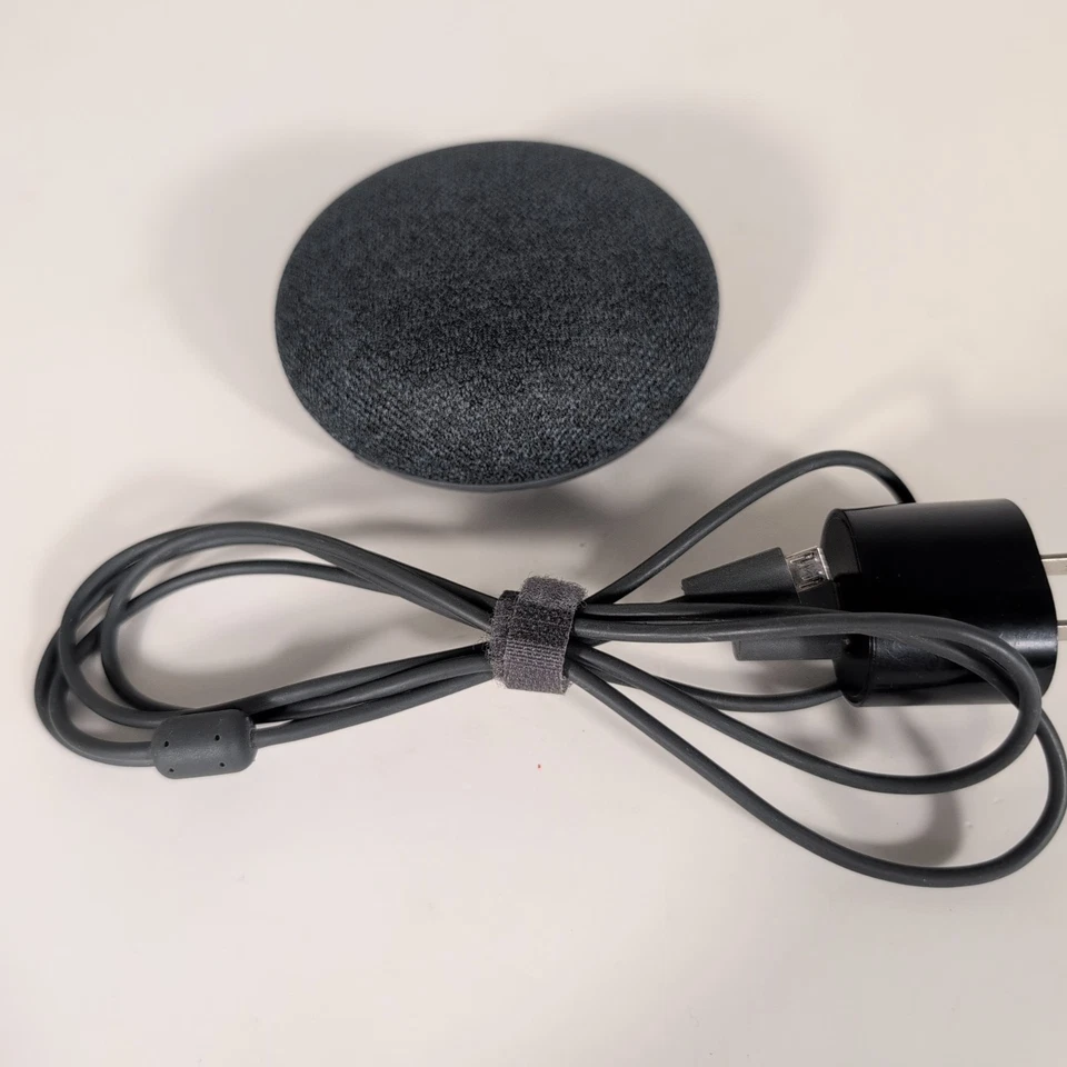 Google Home Mini 1st Gen Model H0A Grey & Orange w/ Power Cord Tested Working