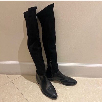 Max Mara Black suede/leather tall boots Size 38