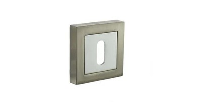 STATUS Schlüssel Rosette auf S4 Vierkant Rose SATIN NICKEL/POLIERT CHROM (2er Pack)