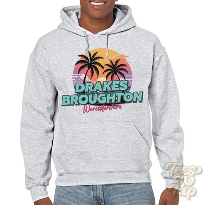 DRAKES BROUGHTON WORCESTERSHIRE HOODIE - Retro Miami Beach Style lustig UK Sommer