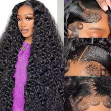 32 Inch 13x6 Deep Wave Lace Front Wig 200 Density Human Hair Leximi Wigs Curly