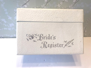Vintage "The Brides File" Box-Cardboard Wedding Organizer w/Cards & DIVIDers