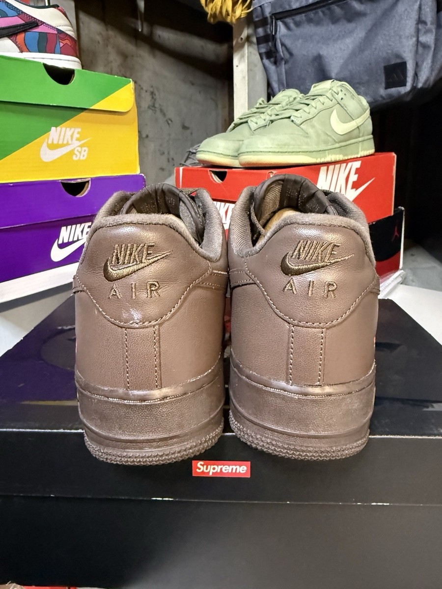 Size 10 - Supreme x Nike Air Force 1 Low Box Logo - Baroque Brown