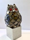 Vintage Owl Tiffany Style Mosiac Stained Glass Table Lamp Light Shade