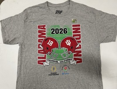 2026 Rosebowl Game Indiana Hoosiers Vs Alabama Crimson Tide Dueling Tee Large