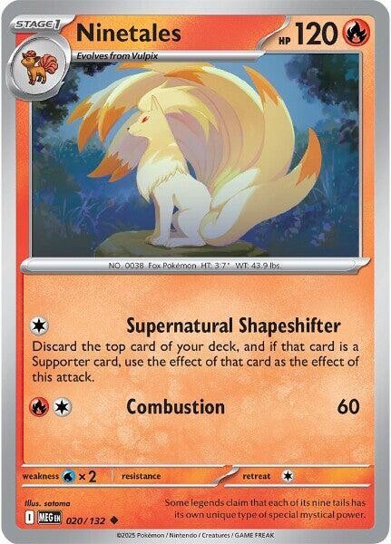 Ninetales Uncommon ME01: Mega Evolution 020/132 NM Reverse Holo