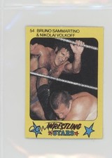 1986 Monty Gum Super Wrestling Stars Bruno Sammartino & Nikolai Volkoff HOF 01dc