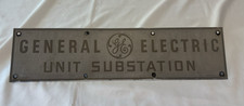 Vintage General Electric Unit Substation Plaque Embossed Lettering! U.S.A.