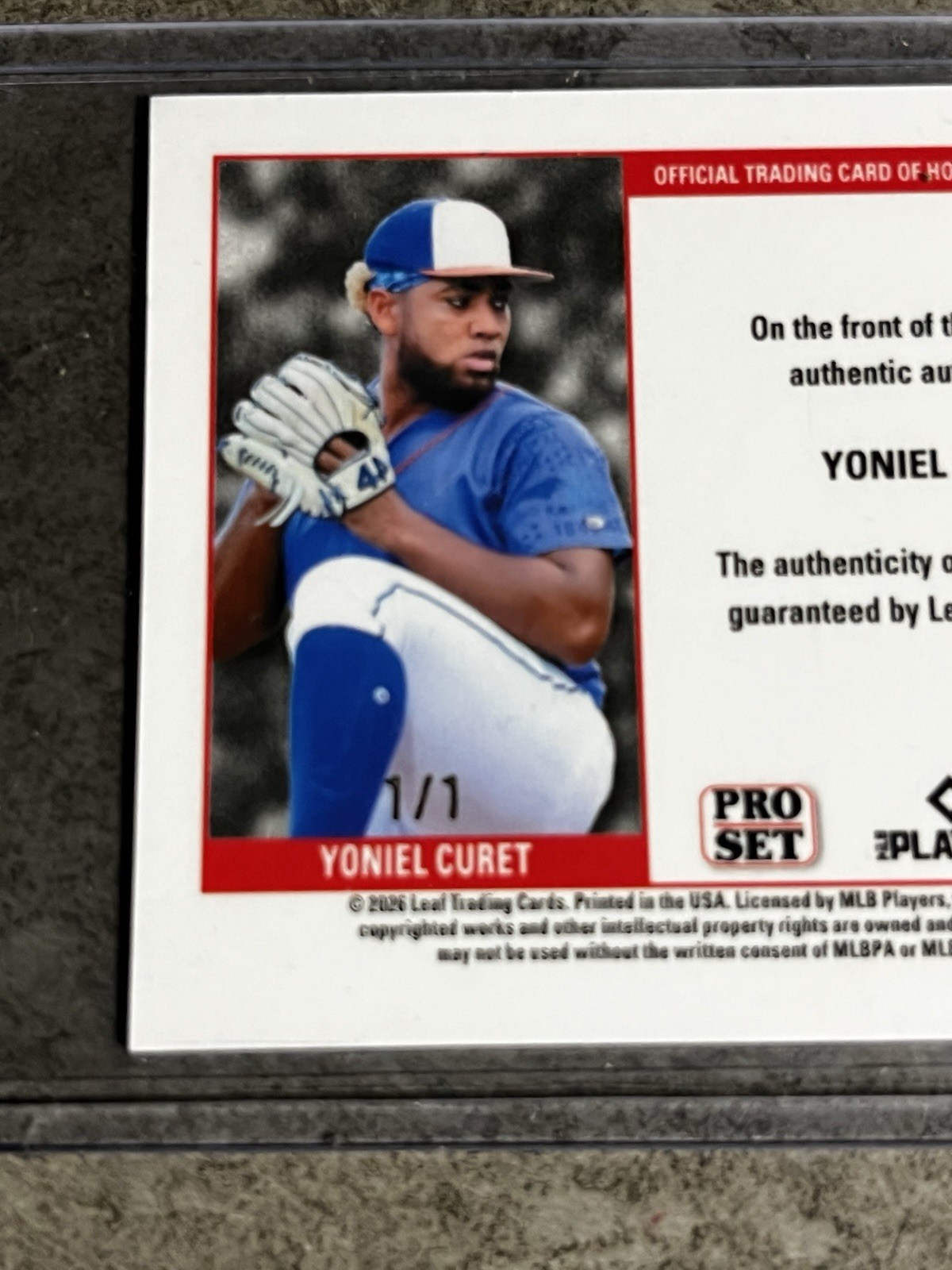 2026 Leaf Pro Set Metal Yoniel Curet Tigers  Blue Velocity Mini SP Auto RC 1/1