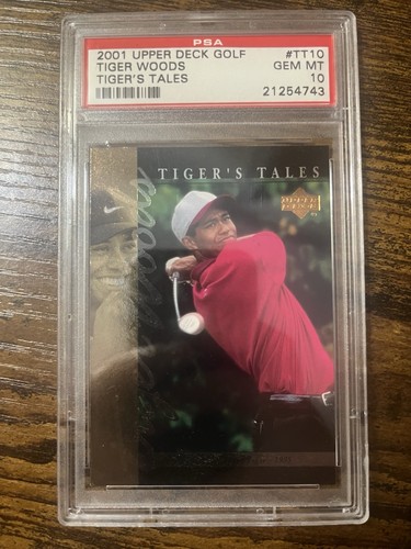 2001 Upper Deck #TT 10 PSA 10 TIGER WOODS  Tigers Tales Golf Card
