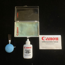 Vintage 1980s Canon Lens Cleaning Kit Tissues Anti-Fog Fluid Cloth