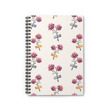 Pink Wildflower Pattern Spiral Notebook  Ruled Journal