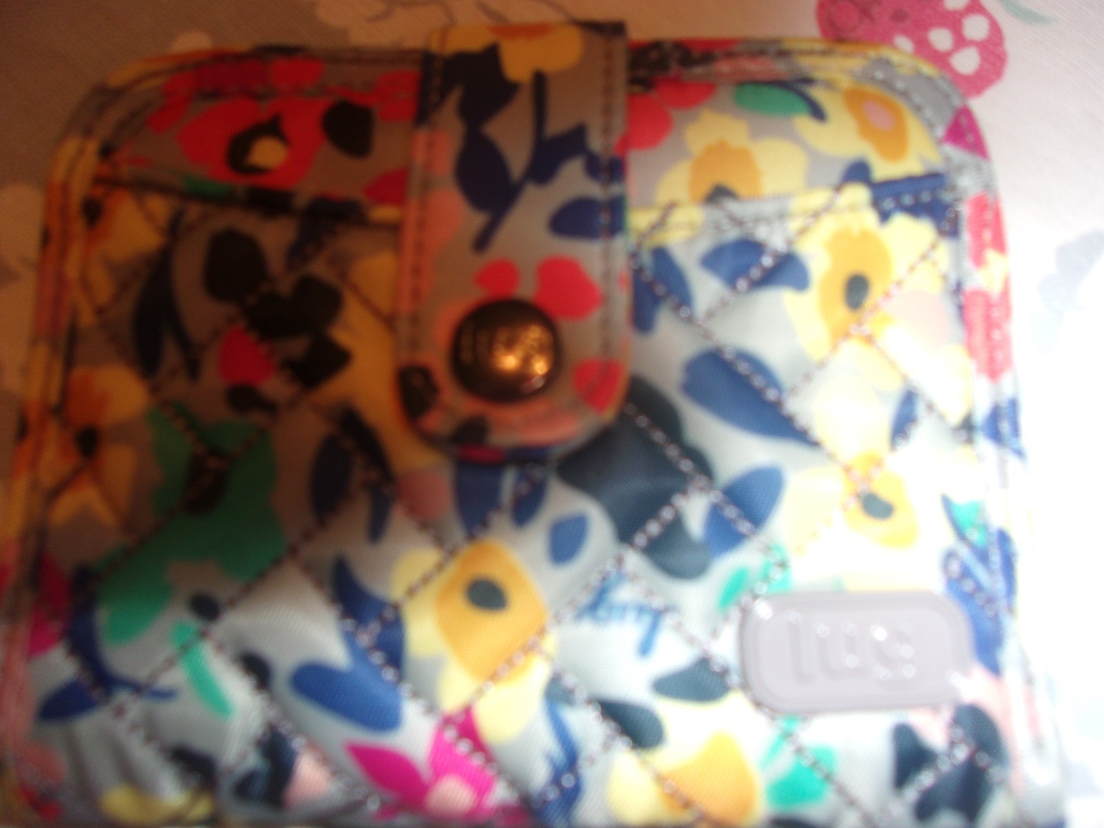 Lug Legacy Classic Wallet - Minuet multiple flowers on grey Camo