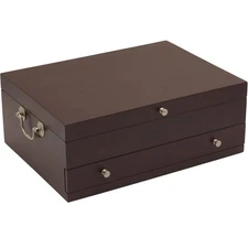 Wallace Dark Walnut Single Drawer Flatware Storage Chest