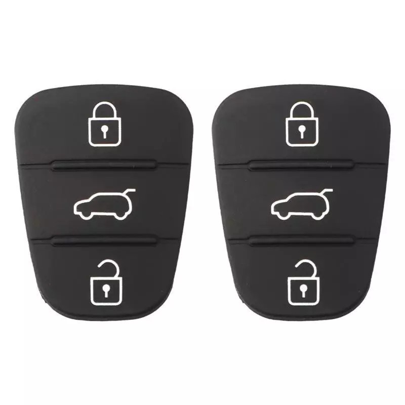 2x Custodia Portachiavi Auto Telecomando per Hyundai i10 i20 i30 Guscio Gomma Pad 3 Pulsanti