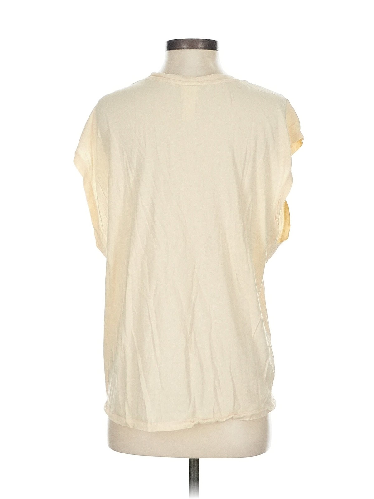 H&M Women Ivory Short Sleeve T-Shirt S thumbnail 2