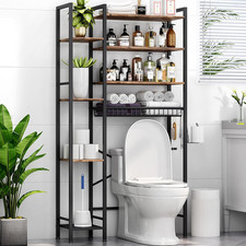 8-Tier over the Toilet Storage with Side Rack, over Toilet Storage Rack with Adj