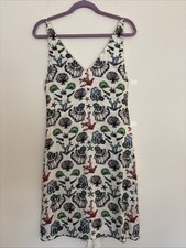 Emilio Pucci Women's Shift Silk Dress with Embellished Pearls Multi Print Size 6