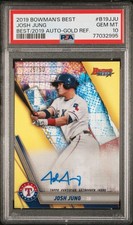 2019 Bowman's Best Autographs Josh Jung #B19-JJU Gold Refractor /50 PSA 10