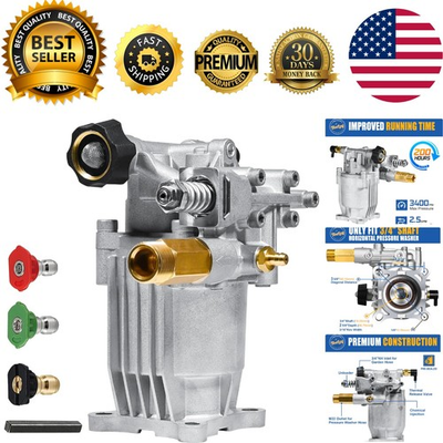 #ad 3 4quot; Shaft Horizontal Pressure Washer Pump 2600 3400 PSI @ 2.5 GPM Power W... $94.99