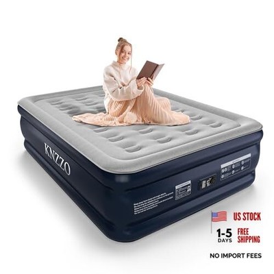 Full Air Mattress with Built-in Pump, 18'' Top Inflatable Full 18 Inch Blue