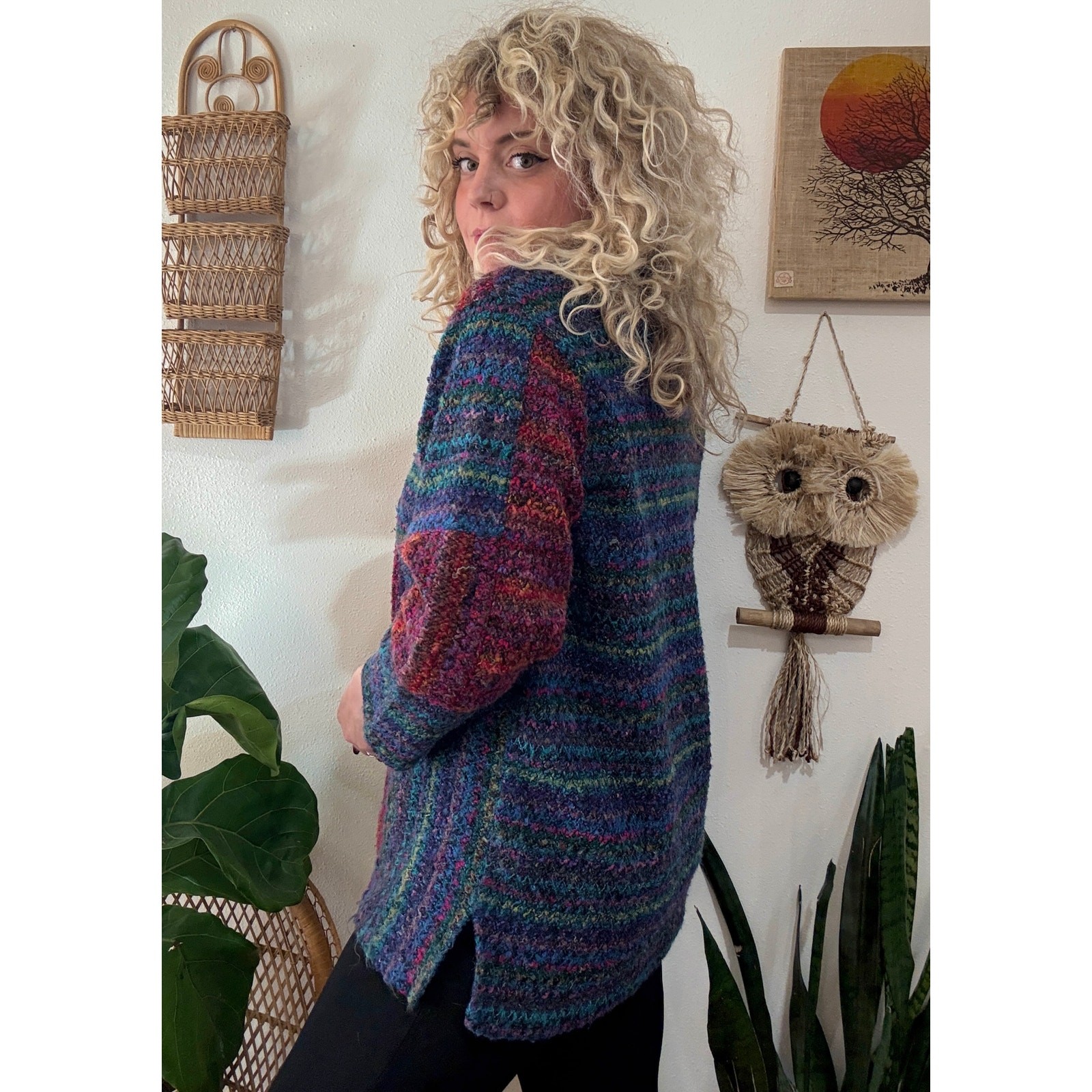 90s Boucle Patchwork Shacket size 16W - image 2