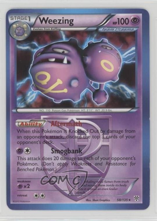 Weezing Pokémon Black & White Plasma Storm #58