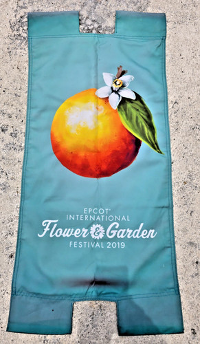 RARE WALT DISNEY WORLD EPCOT 2019 FLOWER AND GARDEN PARK USED BANNER