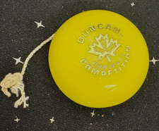 Vintage Yellow Dencan Competition Yo-Yo USA 2" Round 1970's-1980's