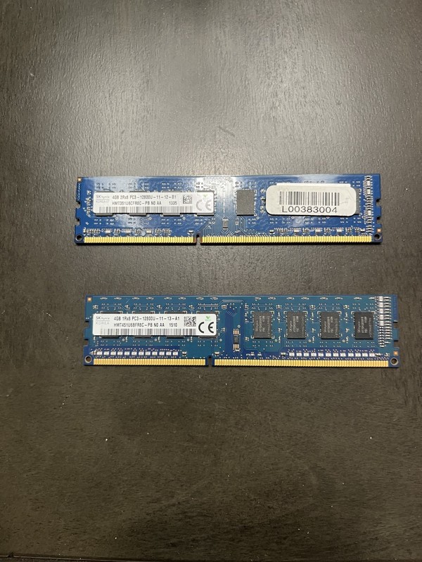 SK hynix 2 x 4GB 8GB 1Rx8 PC3L-12800U DDR3-1600  UDIMM Desktop RAM Modules