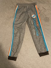 Miami Dolphins NFL Team Apparel Youth Boys Joggers Gray Orange Blue Size 14-16 L
